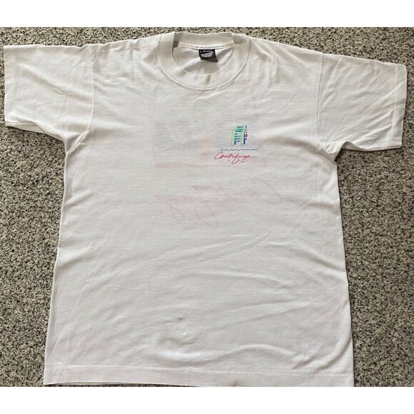 Vintage Centrifuge 1992 Palm Tree Graphic Shirt White Short Sleeve Made in USA - Picture 3 of 4